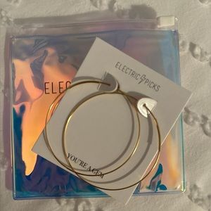 Electric pick hoop earrings